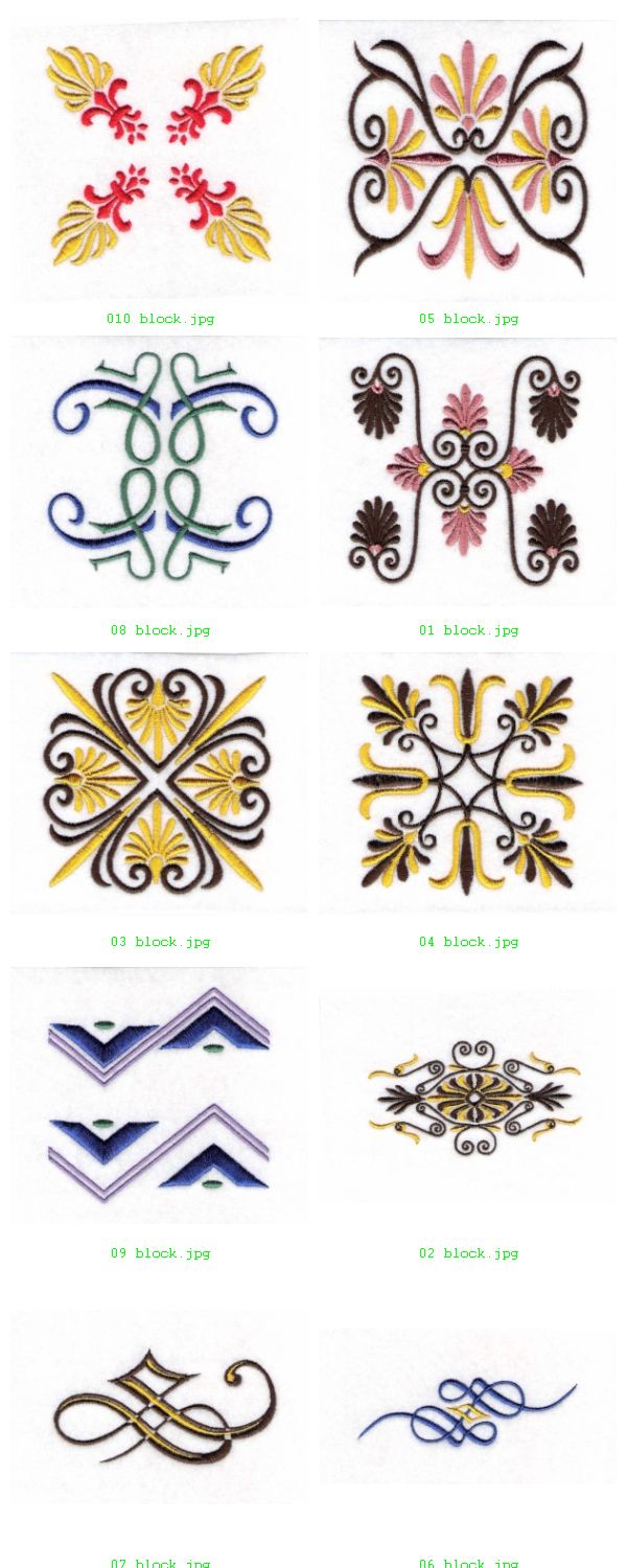 Decorative Blocks Embroidery Machine Design Details