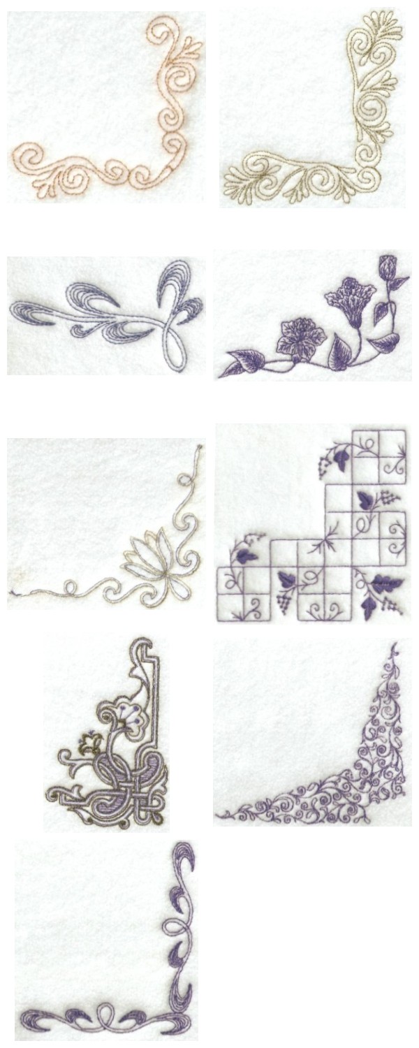 Elegant RW Corners Embroidery Machine Design Details