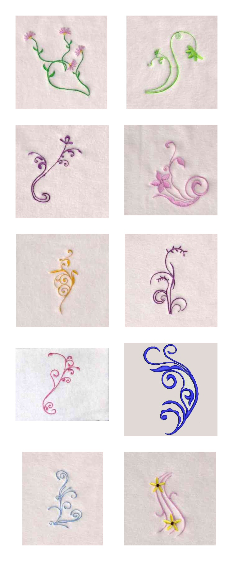Floral Swirls Embroidery Machine Design Details