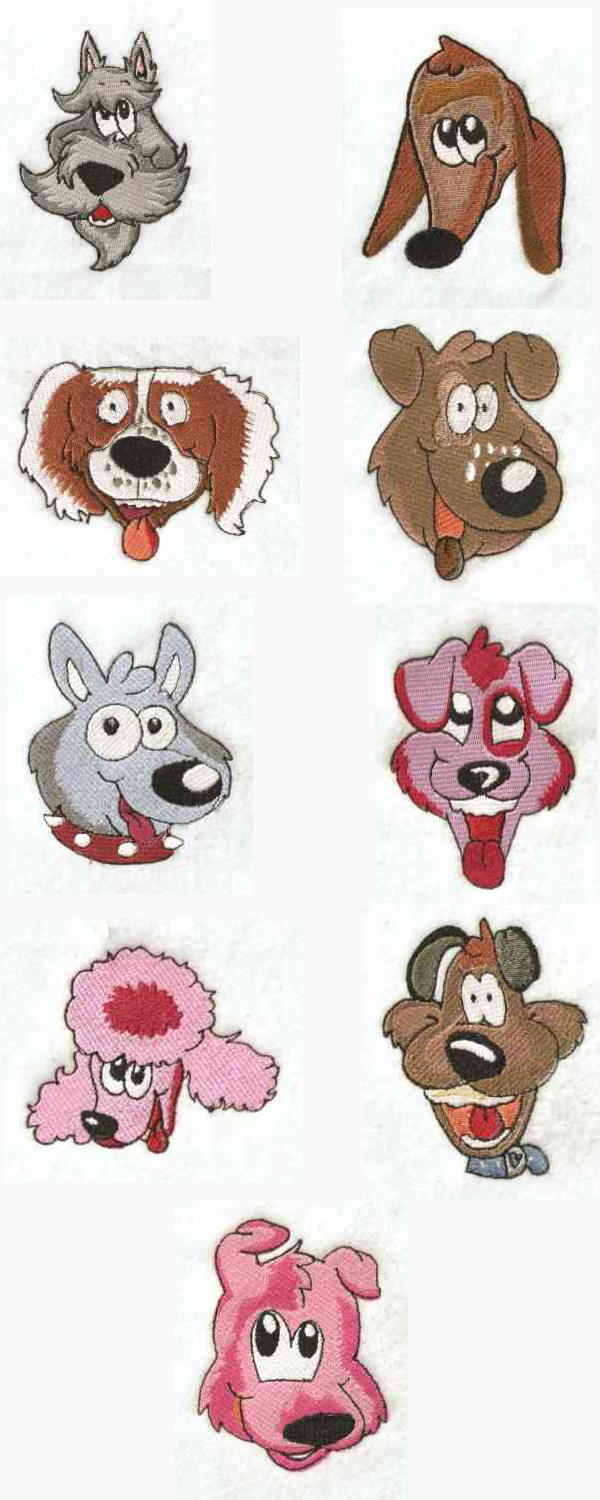 Funny Dogs Embroidery Machine Design Details
