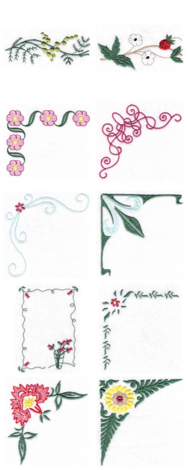 Linen Borders Embroidery Machine Design Details