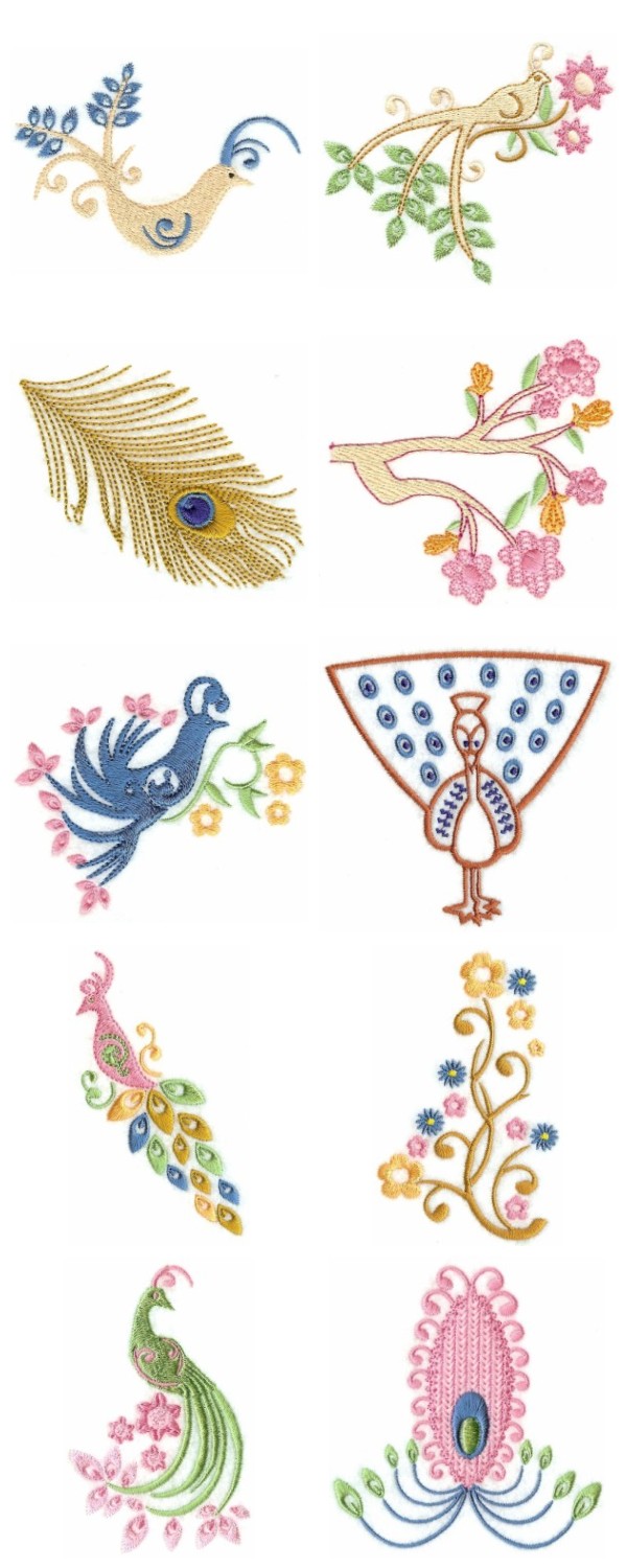 Peacock Machine Embroidery Designs | eBay