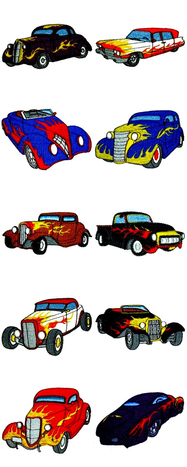 American Hot Rods Machine Embroidery Designs
