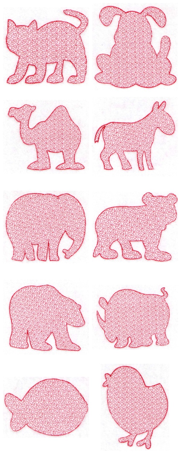 Animal Stippling Embroidery Machine Design Details