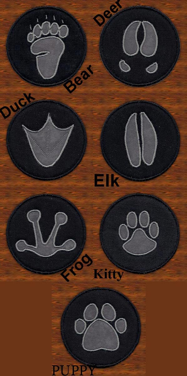 Animal Tracks Coasters Embroidery Machine Design Details