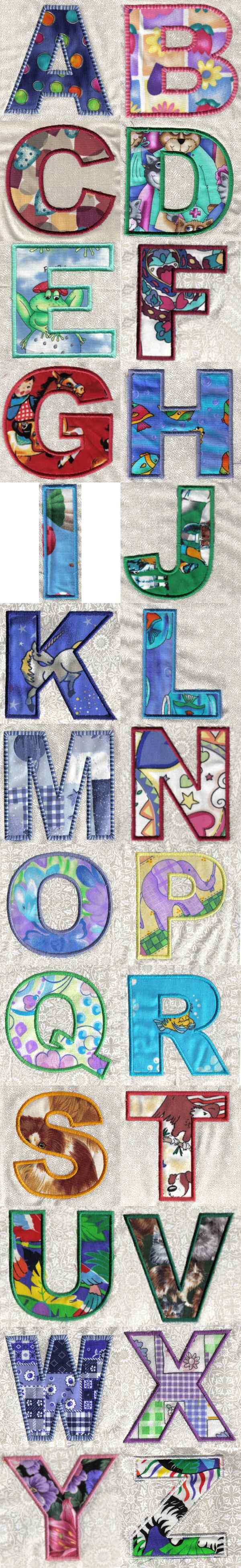 Applique Alphabet 2 Embroidery Machine Design Details