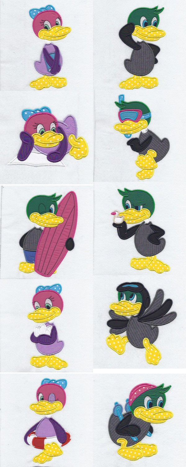 Applique Ducks Embroidery Machine Design Details