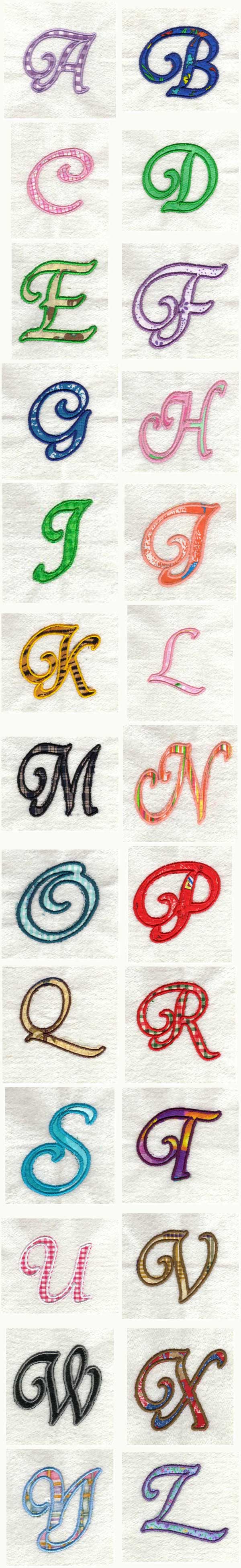 Applique Alphabet Embroidery Machine Design Details