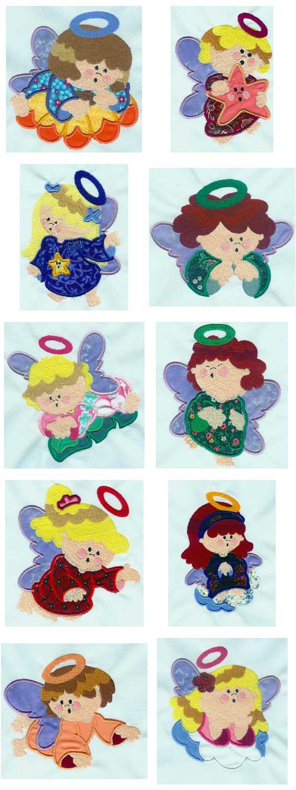 Applique Angels Embroidery Machine Design Details