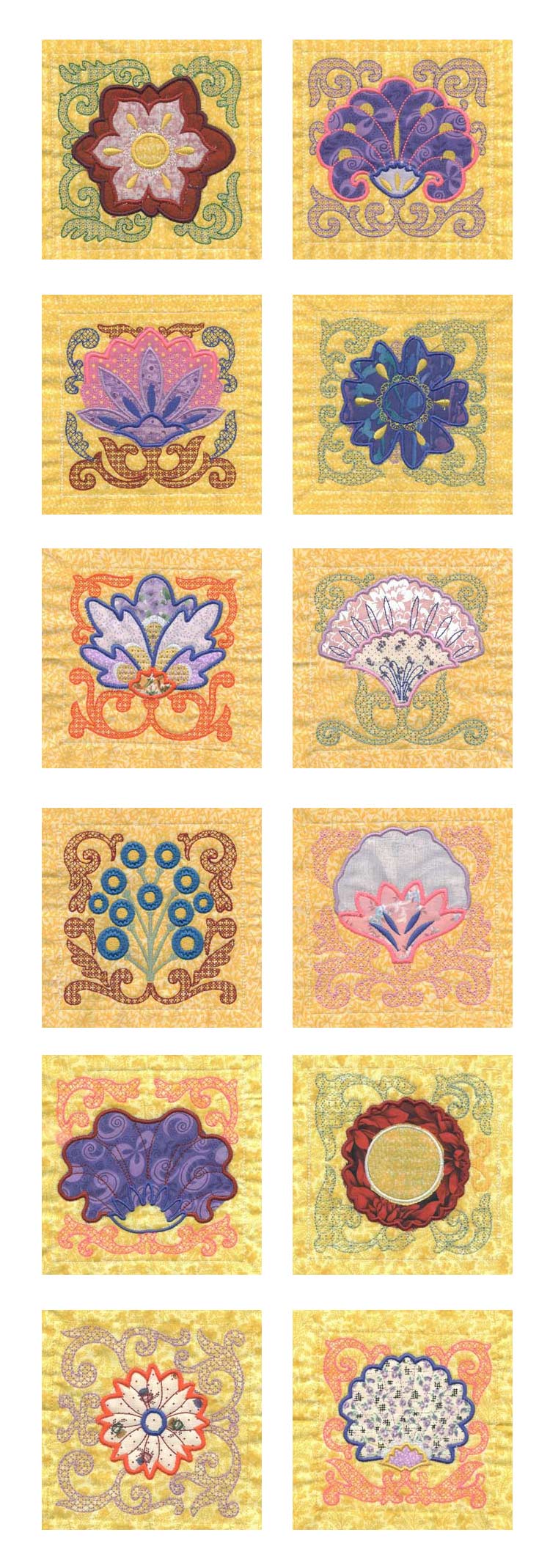 Applique Quilt Blocks Embroidery Machine Design Details