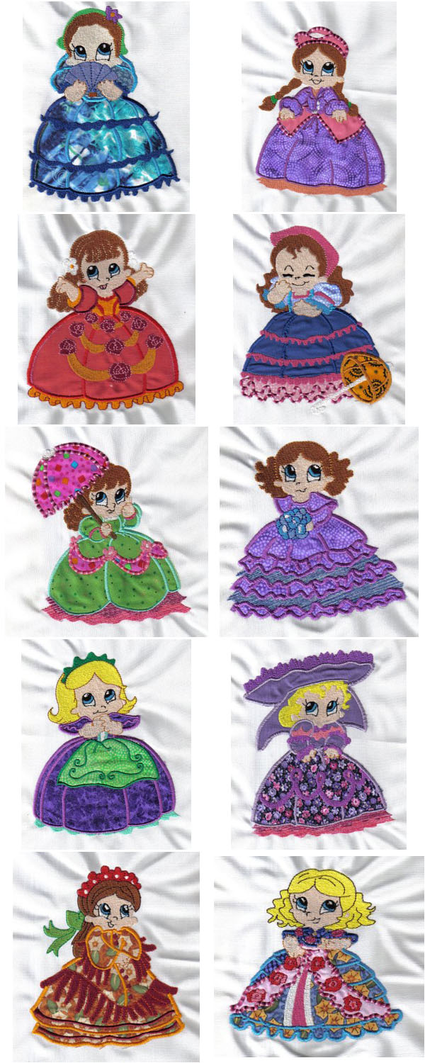 Applique Crinolines Embroidery Machine Design Details