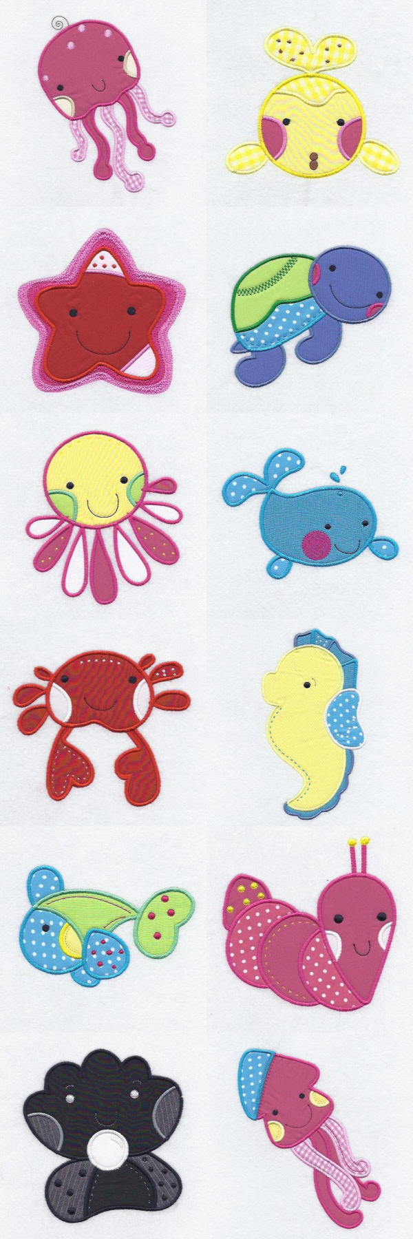 Applique Sea Friends Embroidery Machine Design Details