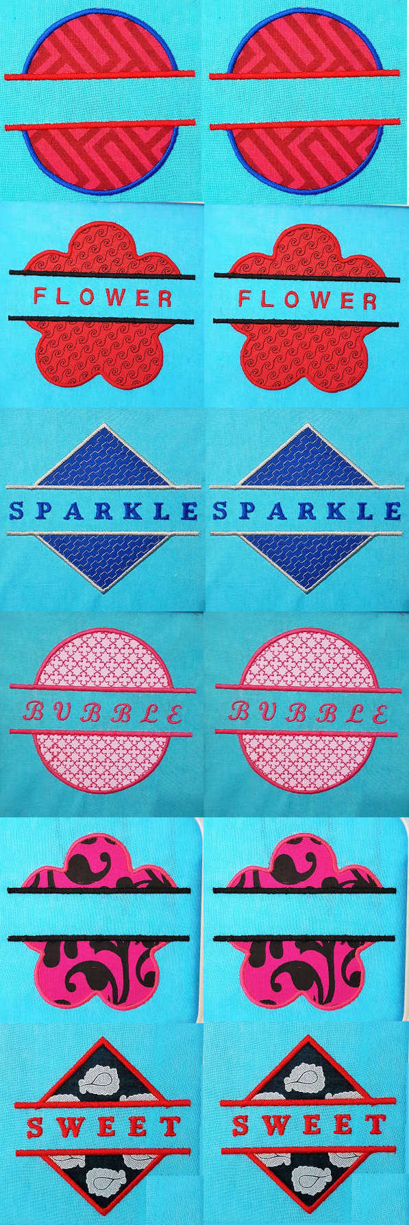 Applique Split Shapes Embroidery Machine Design Details