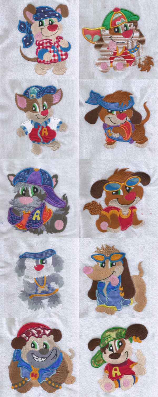 Attitude Puppies Embroidery Machine Design Details