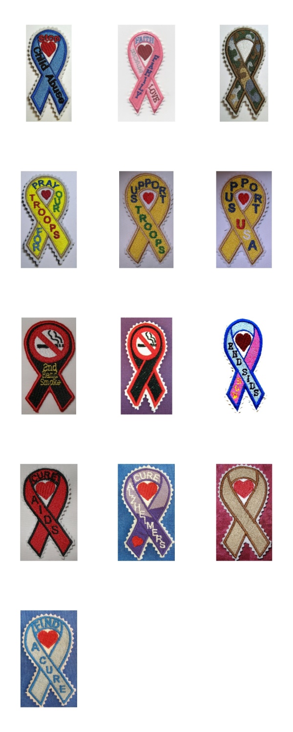 Awareness Ribbons 2 Machine Embroidery Designs Embroidery Machine Design Details