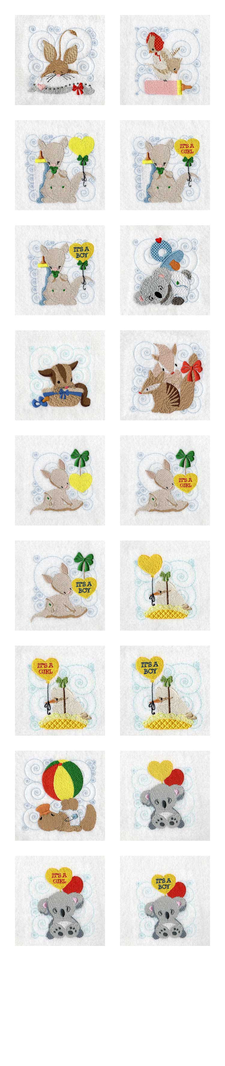 Baby Aussie Blocks Embroidery Machine Design Details