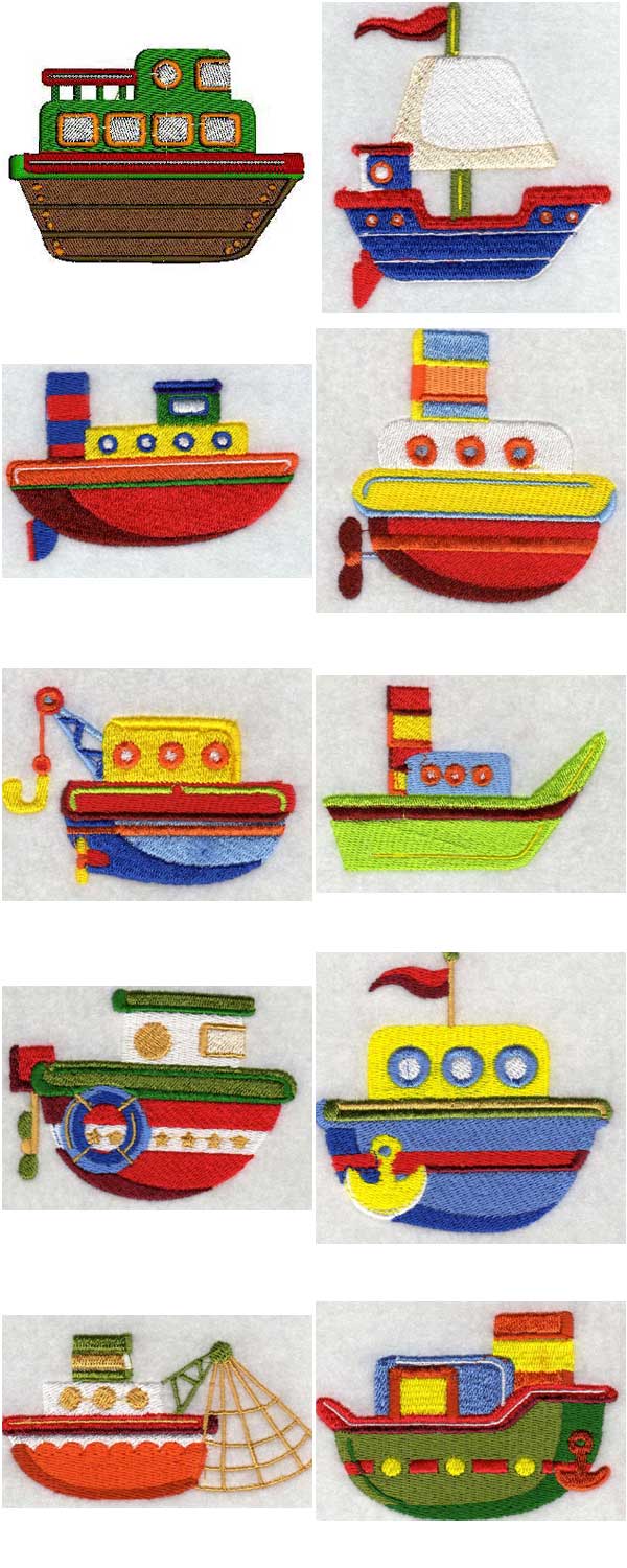 Baby Boats Embroidery Machine Design Details