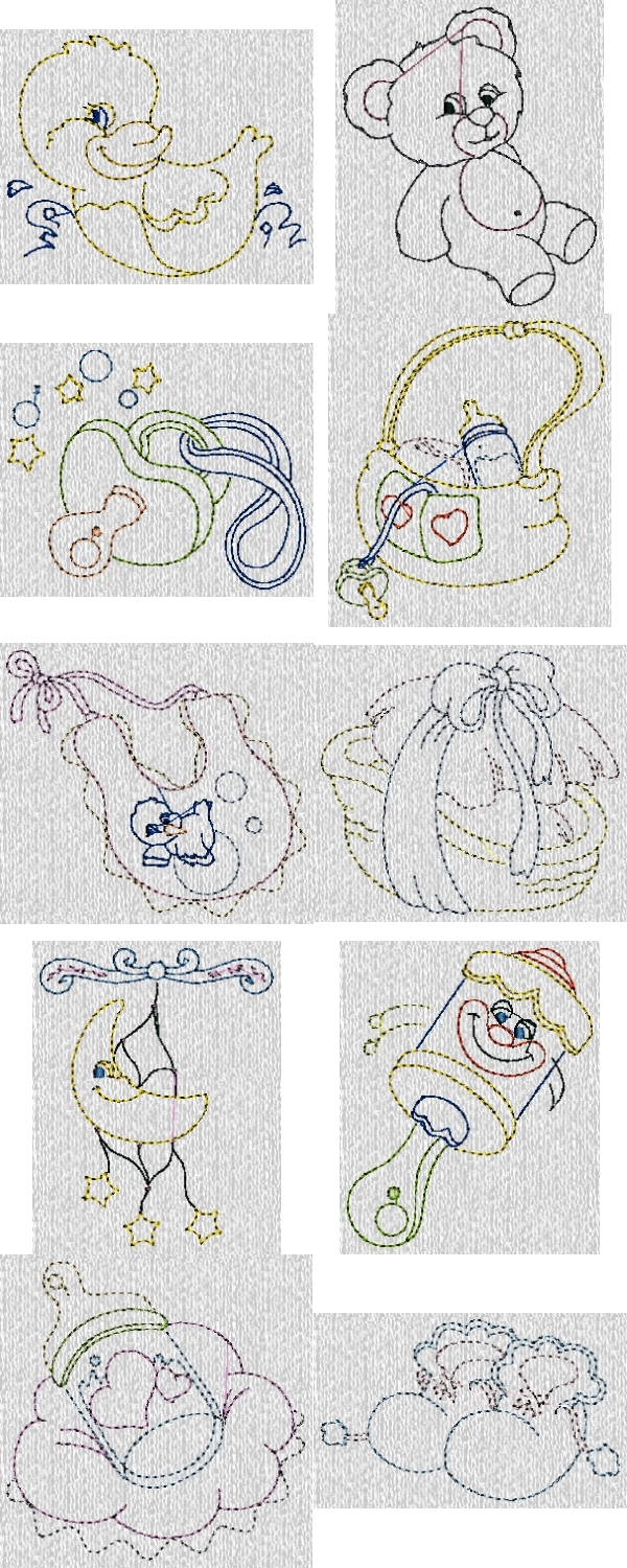 Baby Things Colorlines Machine Embroidery Designs