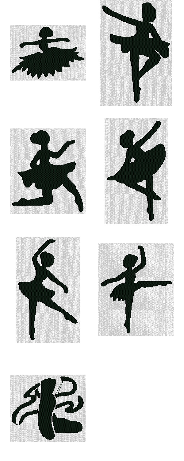 Ballerina Silhouettes Embroidery Machine Design Details