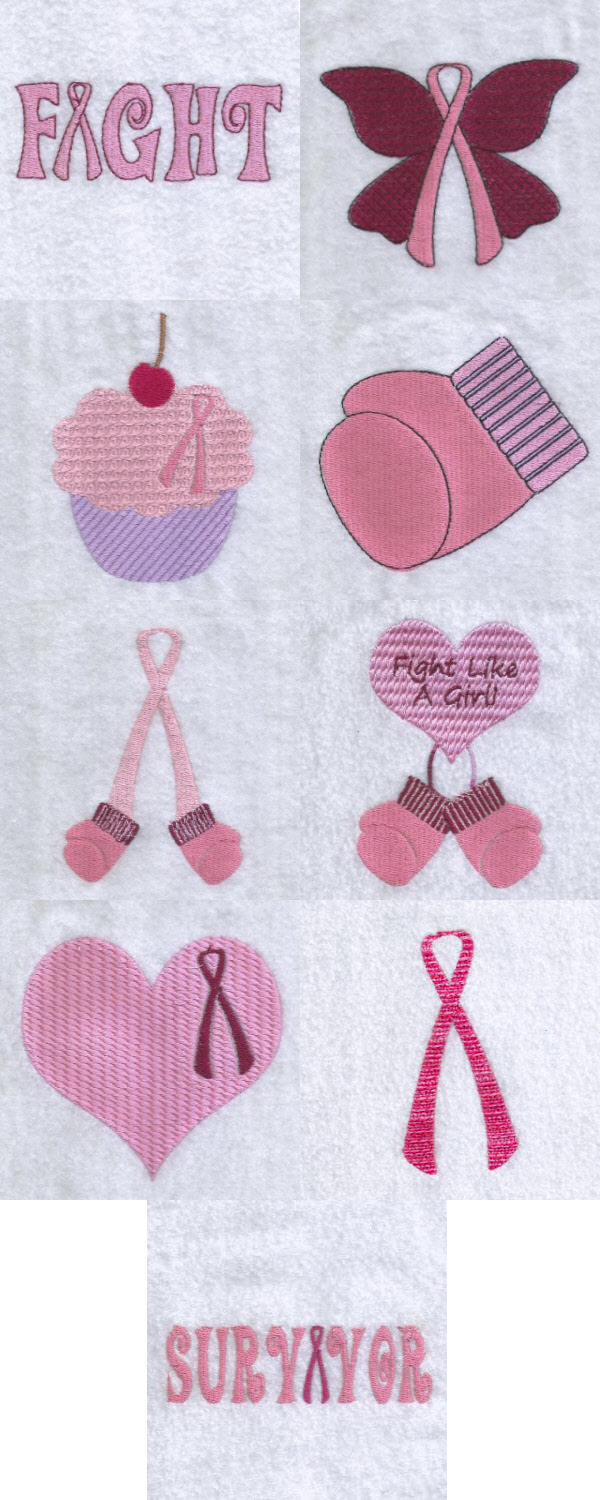 Breast Cancer Awareness 2 Embroidery Machine Design Details