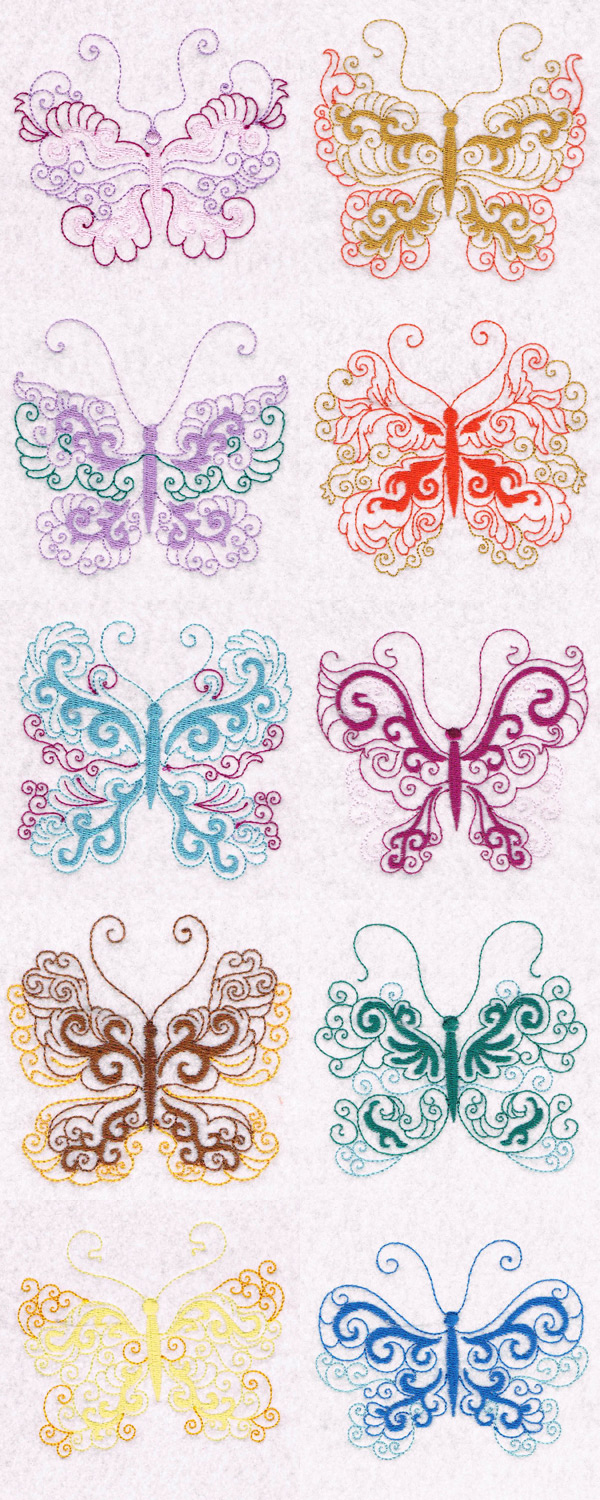 beautifulbutterfly machine embroidery contact sheet