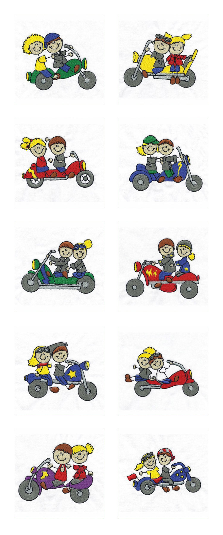 Cool Bike Week Stickies Embroidery Machine Design Details