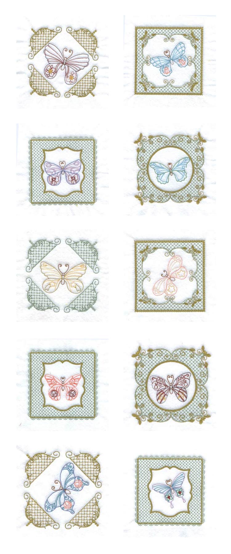 Elegant Butterfly Quilt Blocks Embroidery Machine Design Details