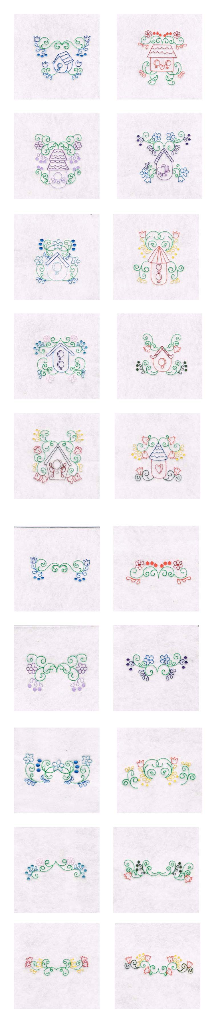 Birdhouses and Borders Embroidery Machine Design Details