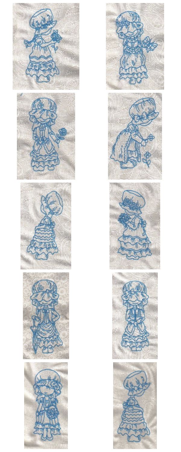 Blue Work Bonnets Embroidery Machine Design Details