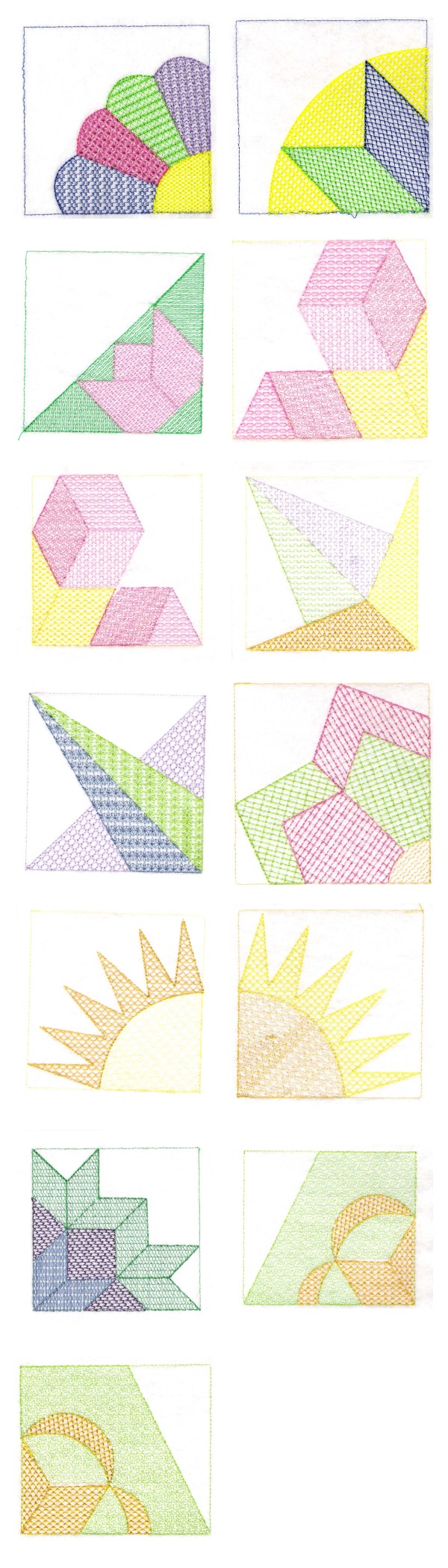 Patchwork Quilt Blocks Embroidery Machine Design Details