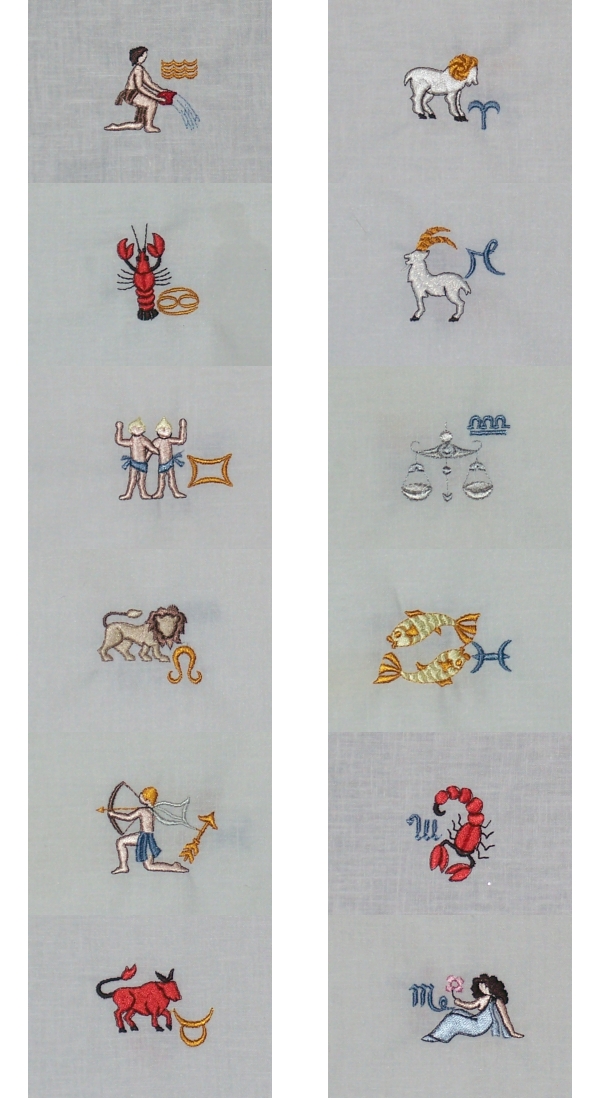 Bonnies Horoscopes Embroidery Machine Design Details