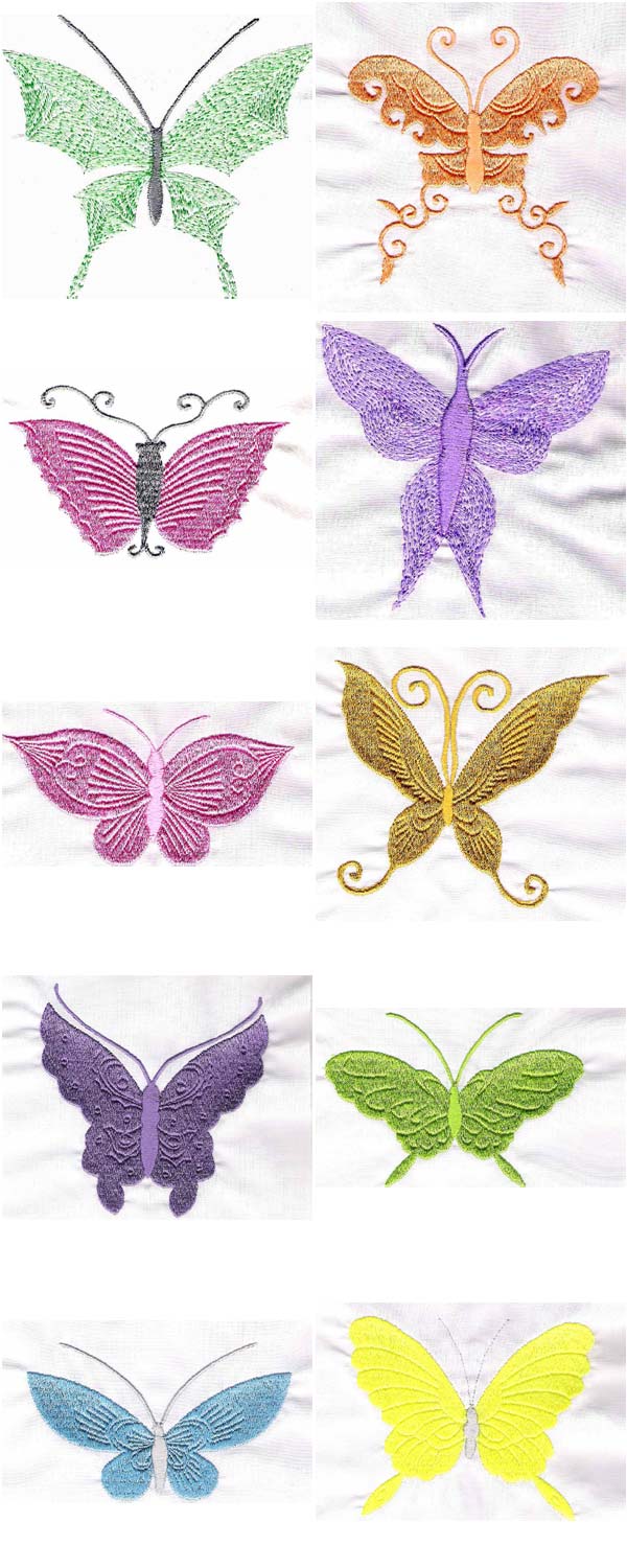 Borderless Butterflies Embroidery Machine Design Details