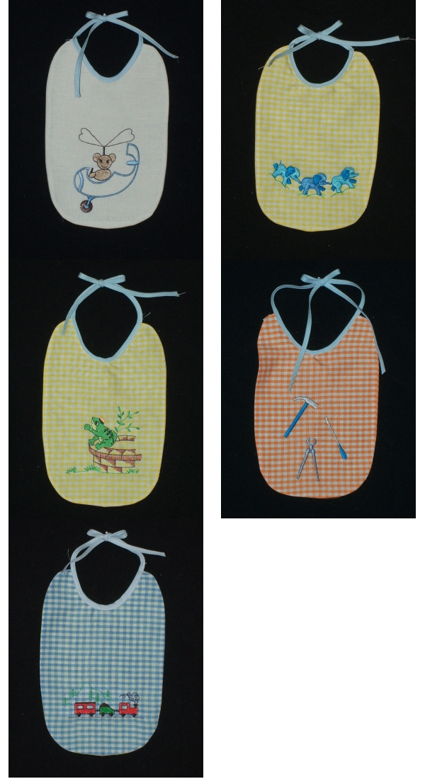 Applique Boy Bibs Embroidery Machine Design Details