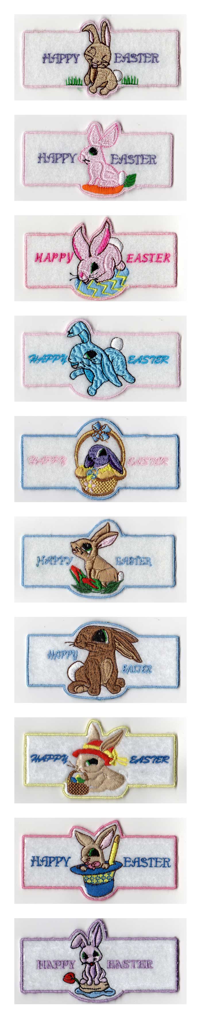 Bunny Napkin Rings Embroidery Machine Design Details