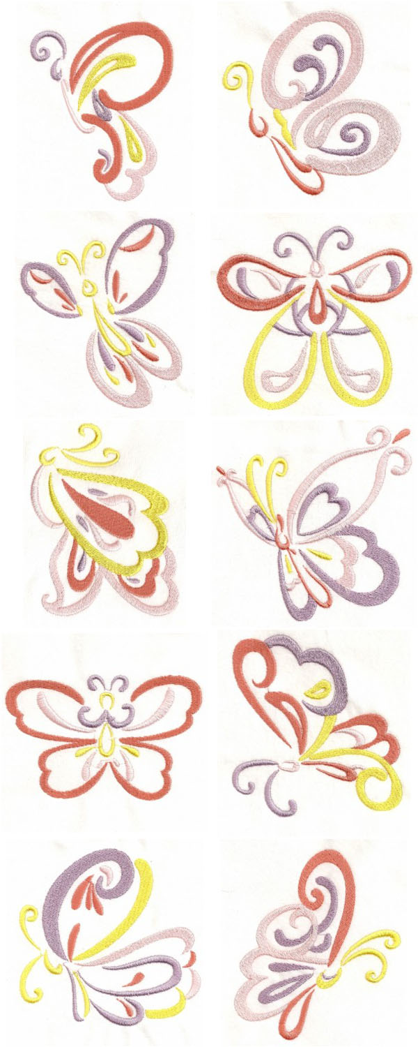 Butterfly Fancys Embroidery Machine Design Details