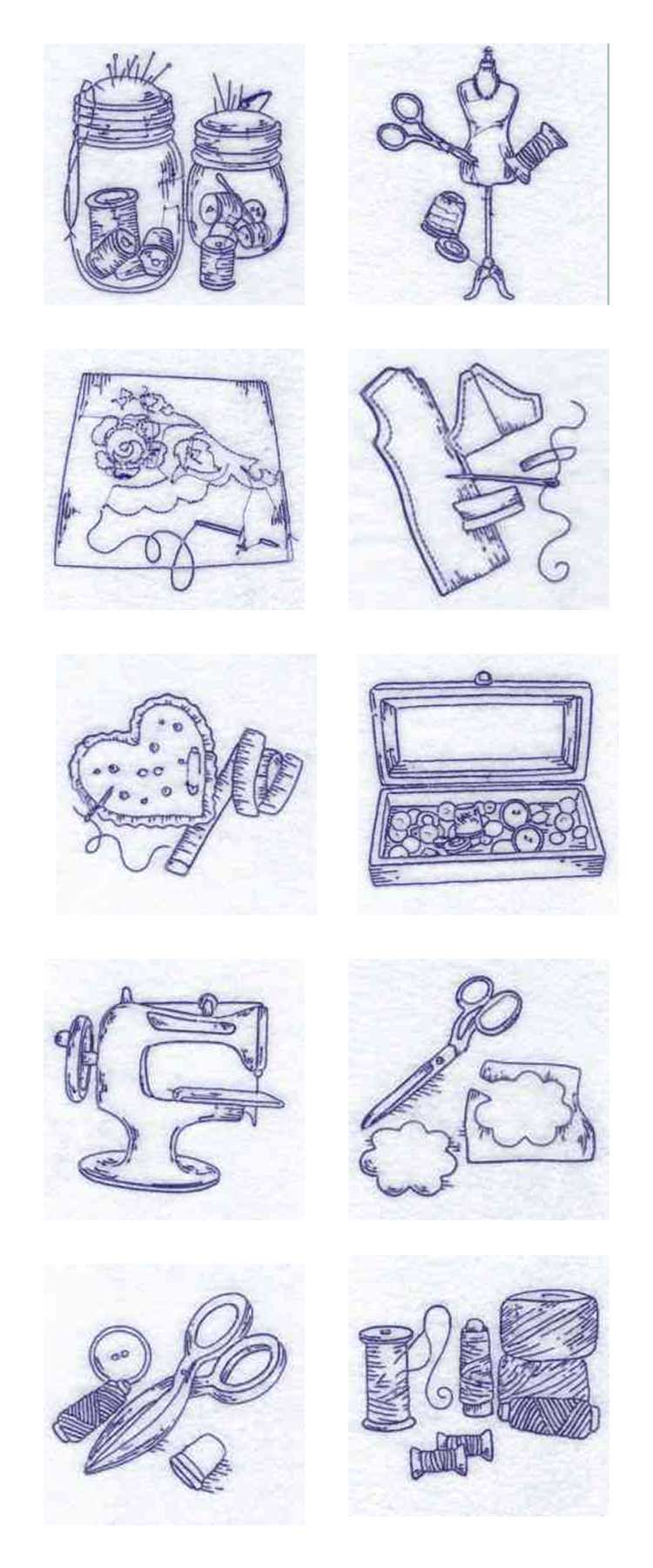 Blue Work Sewing Accessories Embroidery Machine Design Details