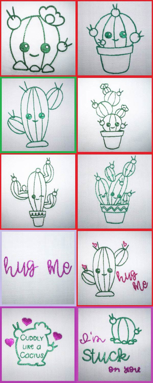 Cactus Embroidery Machine Design Details