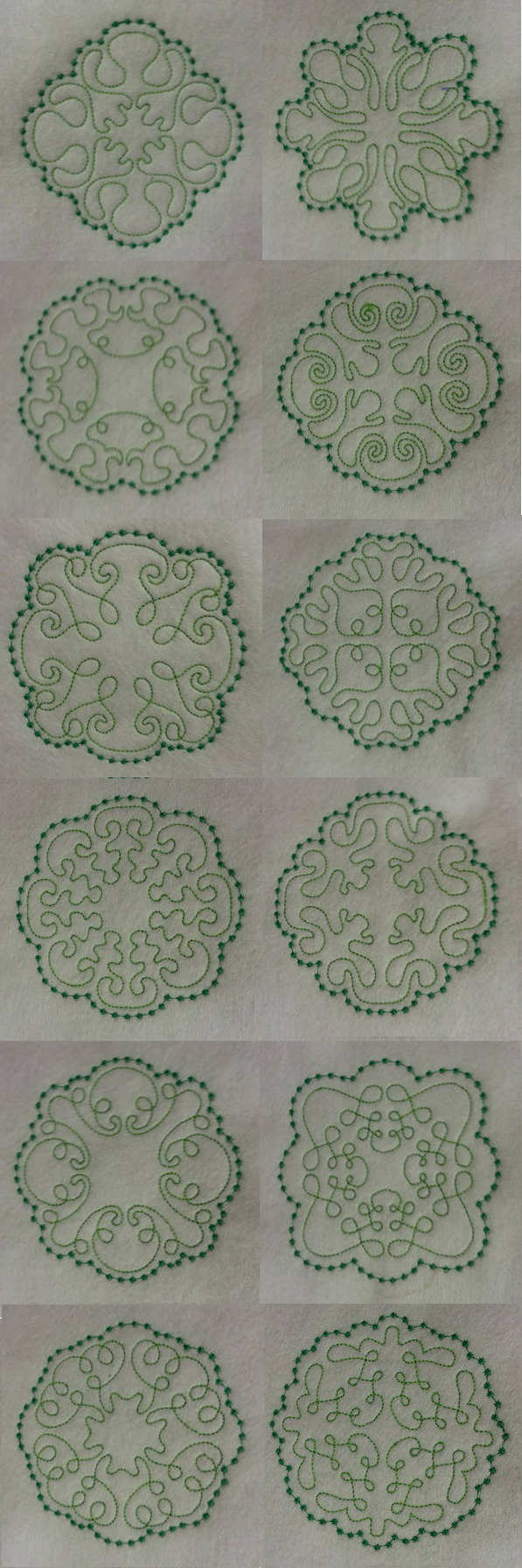 Candlewick Copper Lines Quilt Set Embroidery Machine Design Details