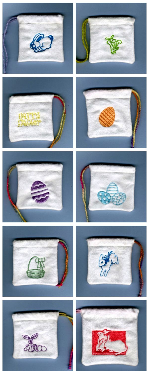 Easter Candy Bags Embroidery Machine Design Details