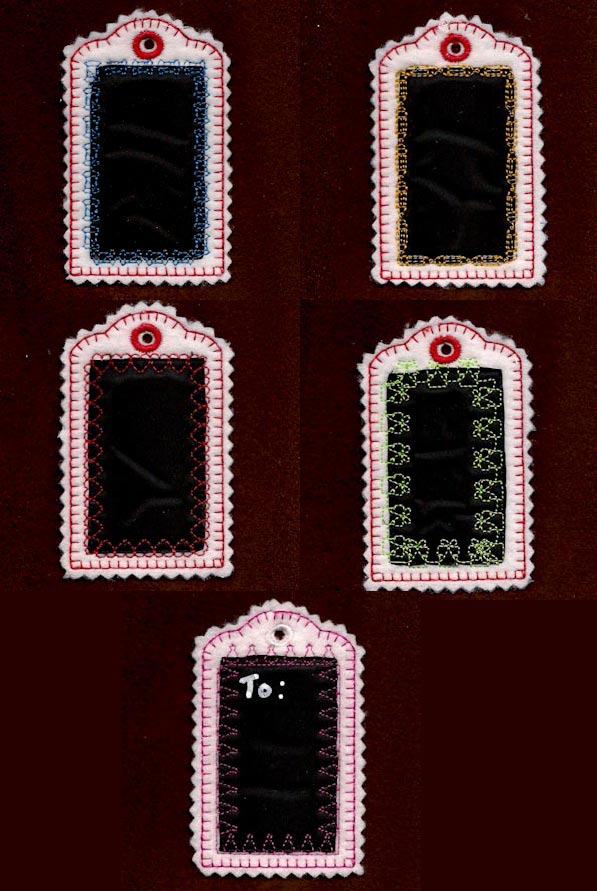 Chalk Board Gift Tags Embroidery Machine Design Details