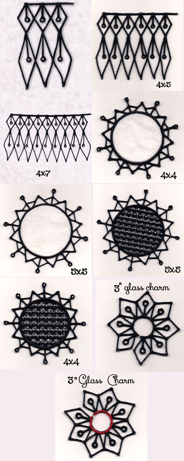 Champagne Lace FSL Embroidery Machine Design Details