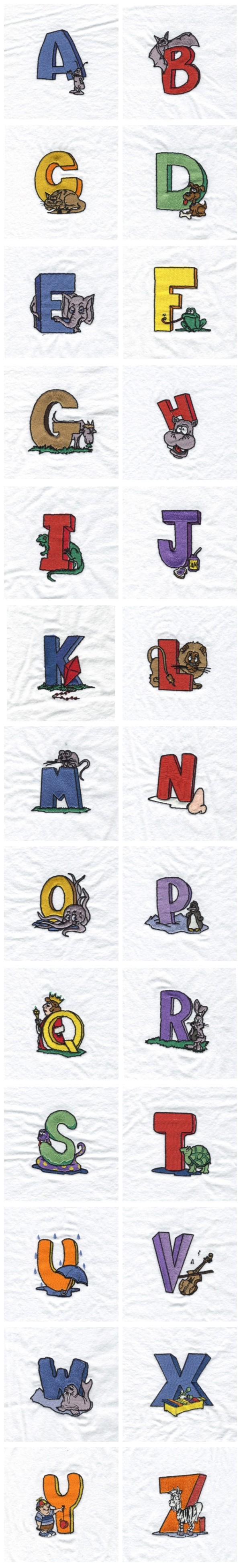 Childrens Alphabet Embroidery Machine Design Details