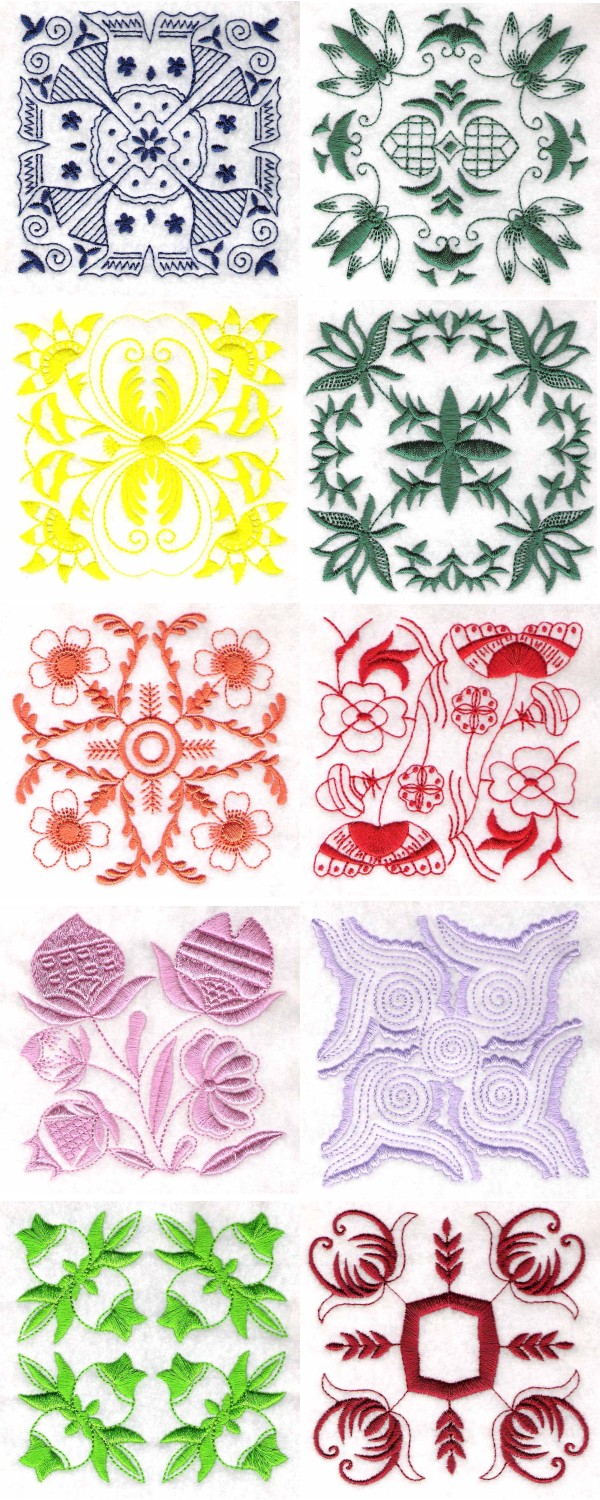 Chinese Indigo Embroidery Machine Design Details