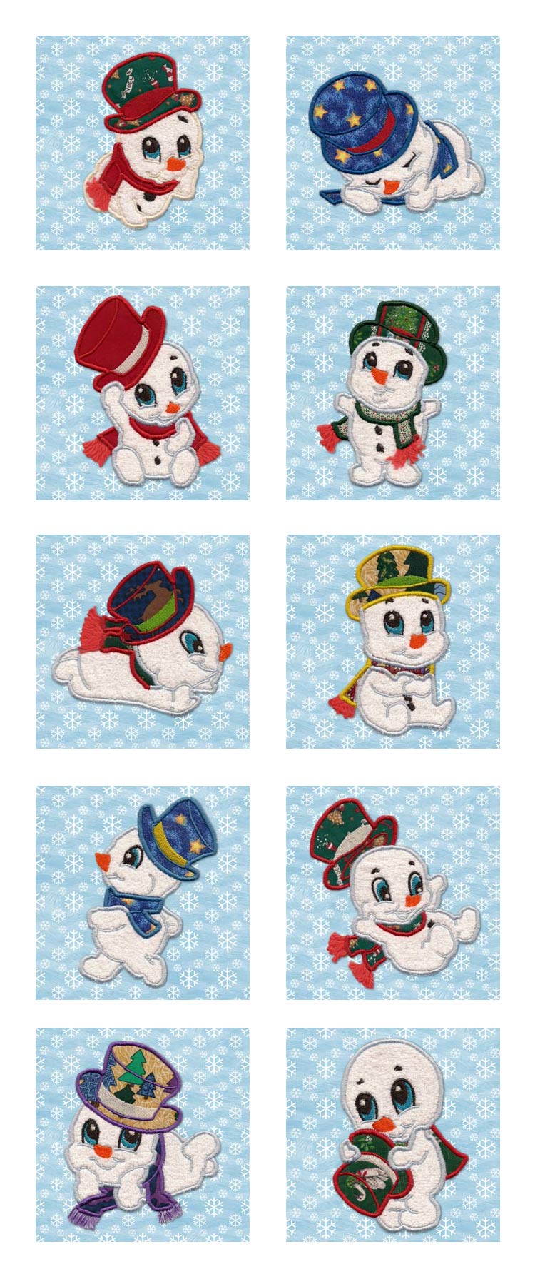 Christmas Baby Snowman Applique Embroidery Machine Design Details