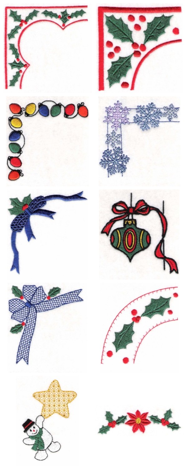 Christmas Borders Embroidery Machine Design Details