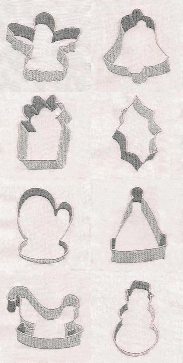 Christmas Cookie Cutters Embroidery Machine Design Details