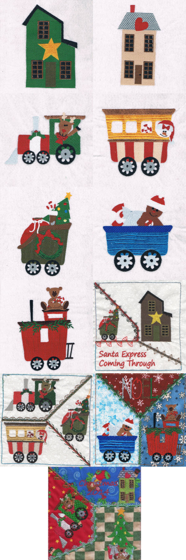 Christmas Town 3 Embroidery Machine Design Details