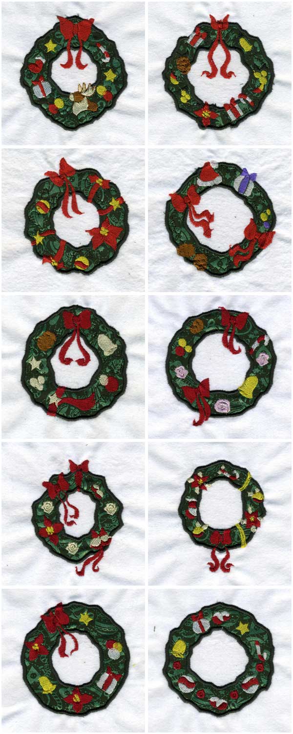 Christmas Wreaths Embroidery Machine Design Details