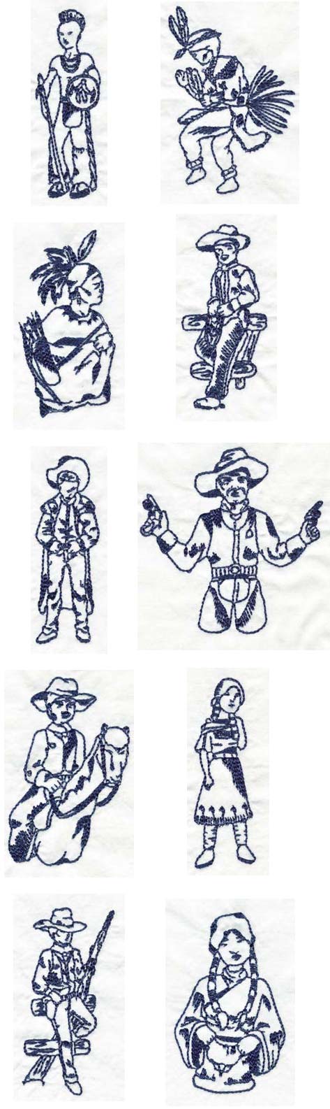 cowboysindians machine embroidery contact sheet