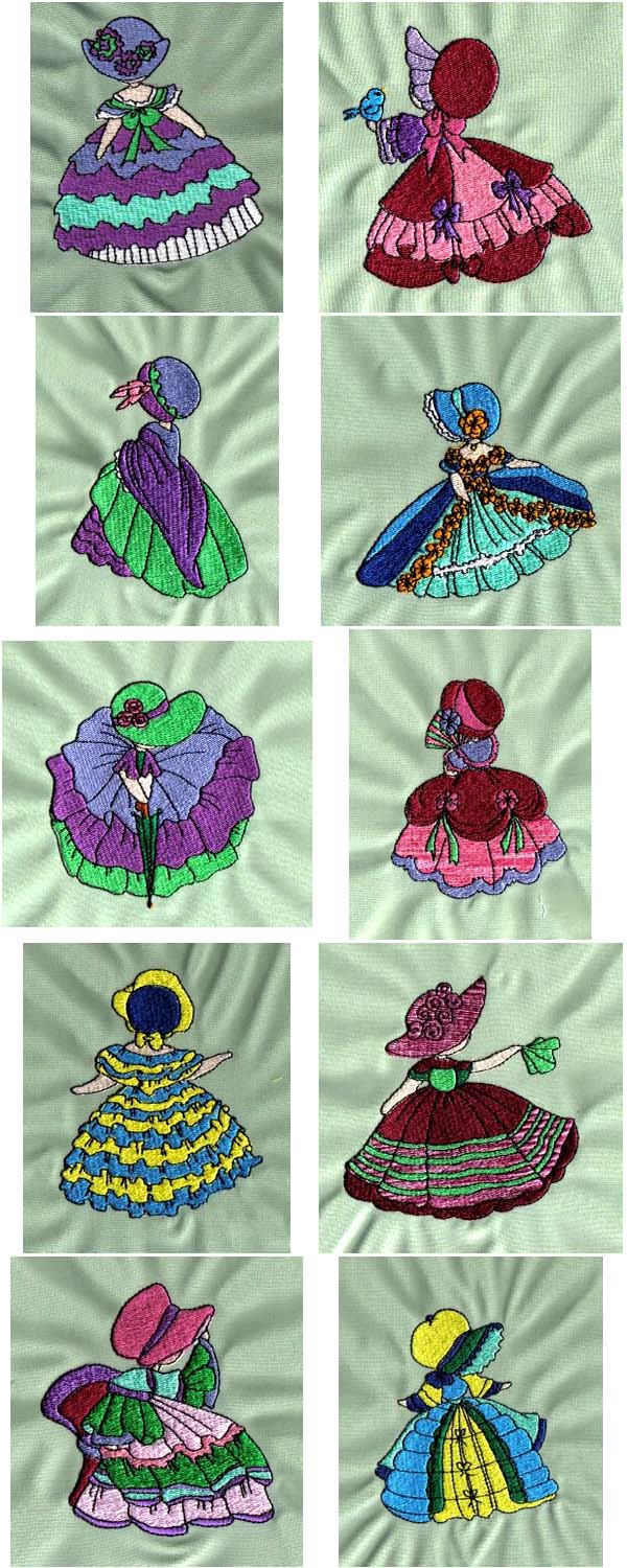 Crinolines 4x4 Filled Embroidery Machine Design Details